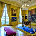In centre of the room is the pageantry cradle of Prince Imperial Louis Napoleon